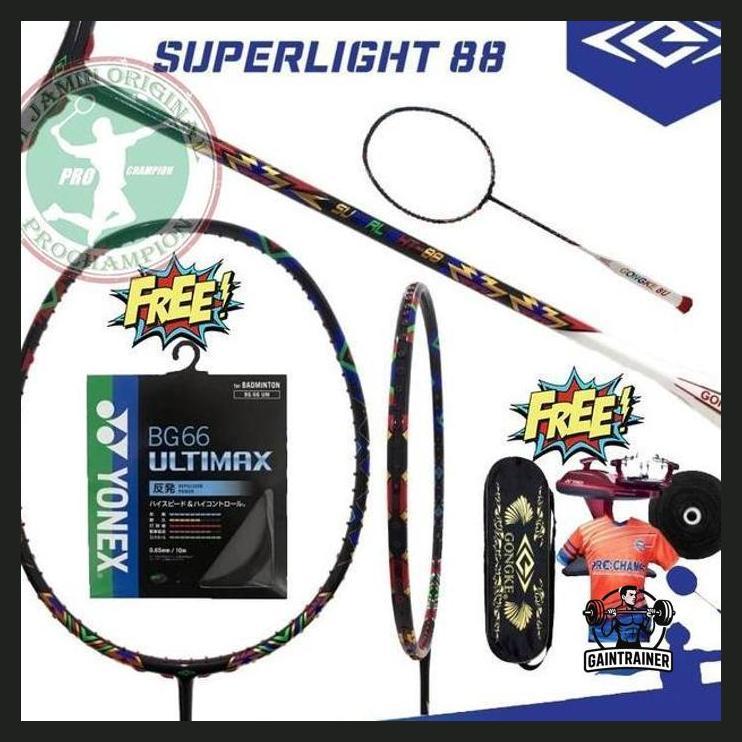 OLAHRAGA - GONGKE SUPERLIGHT / SUPER LIGHT RAKET GONGKE RAKET BADMINTON ORIGINAL PACKING AMAN