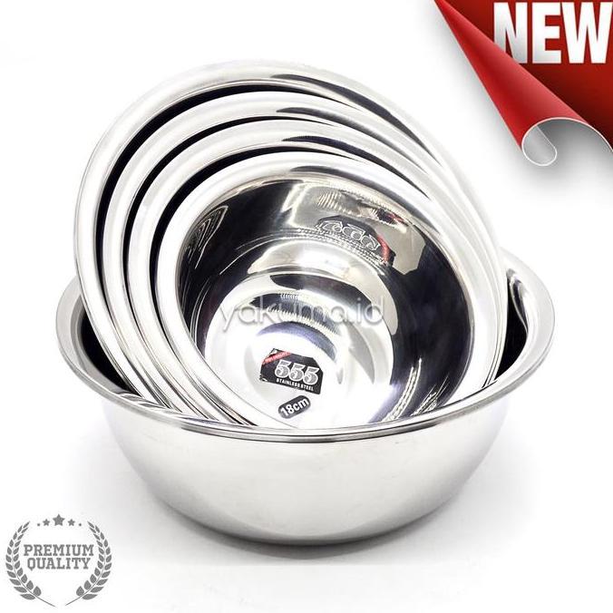 BASKOM / MANGKOK STAINLESS 555 SET 5