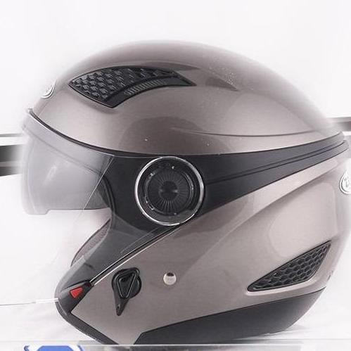 TERLARIS - Helm Zeus ZS-610 Dark Silver Half Face!!! NEW