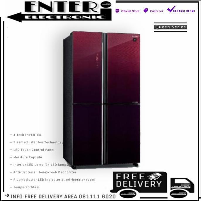 TERBARU - SHARP SJ IF91PG GB - LEMARI ES 4 PINTU SIDE BY SIDE 639L SJ IF91PG GR