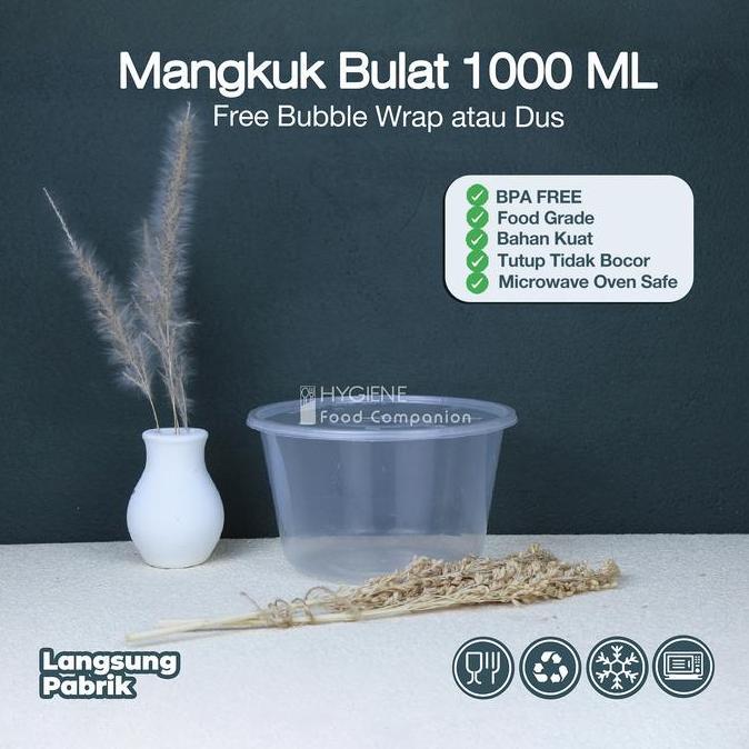 Thinwall Bulat 1000 ml Mangkok - Roundbowl 1000ml - Mangkok Bulat 1000