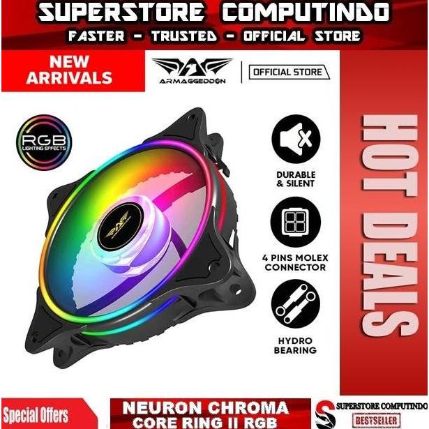 Armaggeddon Neuron Chroma Core Ring II RGB Gaming PC Cooler Fan