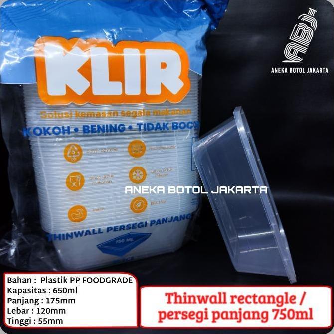 Thinwall klir persegi panjang 1000ml / wadah plastik persegi panjang 1000ml