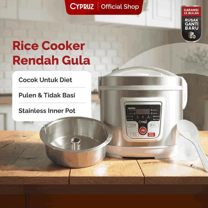 Cypruz Rice Cooker Low Sugar Low Calories 1,8 Liter