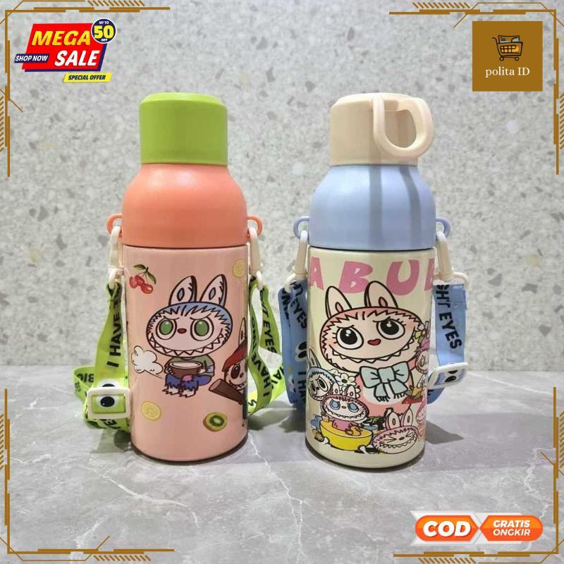 Cuci Gudang Botol Tempat Air Minum Stainless 304 600ml/ Tumbler Anak Sekolah Tali Panjang + Box - 20