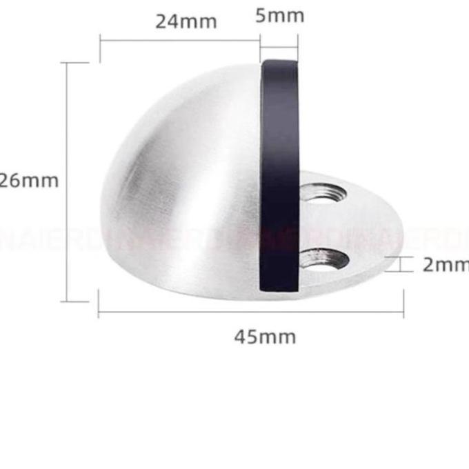 penahan pintu / door stoper magnetic stainless steel / warna black