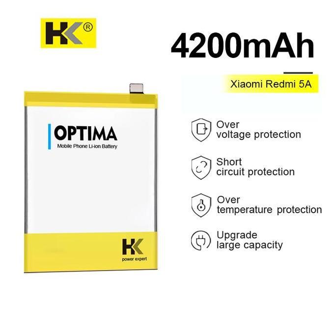 TERMURAH - HK Optima Baterai For Xiaomi Redmi 5A / BN34 4200 mAh 3.85V Double IC