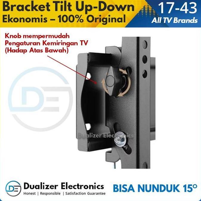 Bracket TV LED LCD 43 42 40 32 24 22 Inch Sharp Coocaa Changhong Polytron dll | IMPORT - Adjustable 