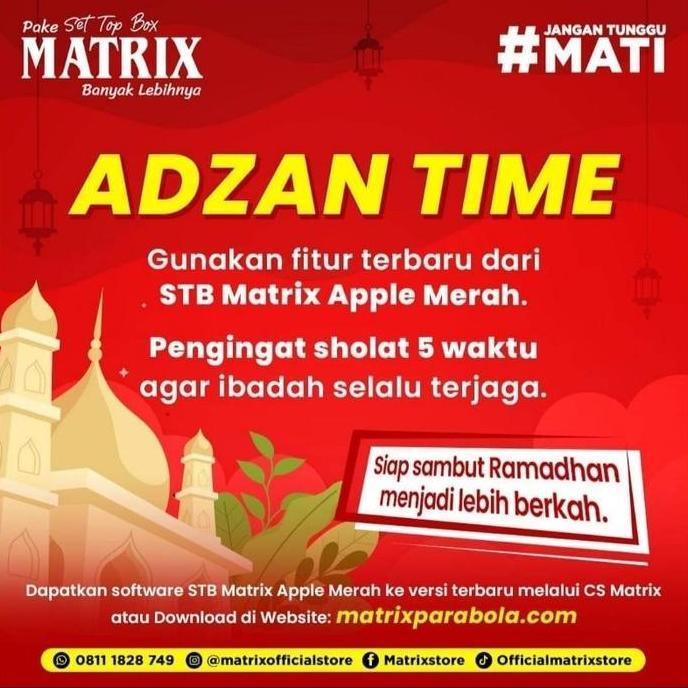 STB DVBT2 Set Top Box Matrix Apple Merah TV Analog Jadi