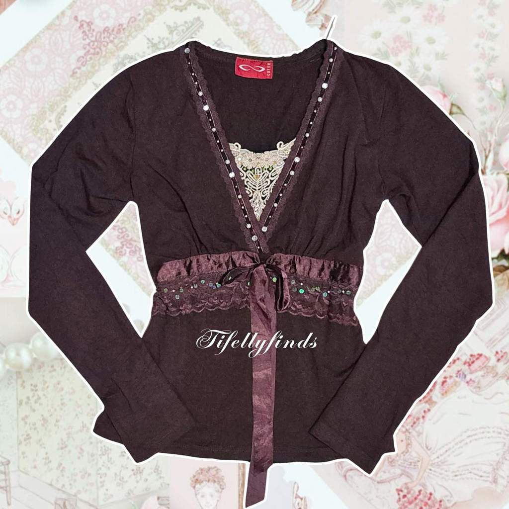 brown downtown set y2k fairycore patchwork milkmaid vintage camisole fairycore coquette shaby acubi 