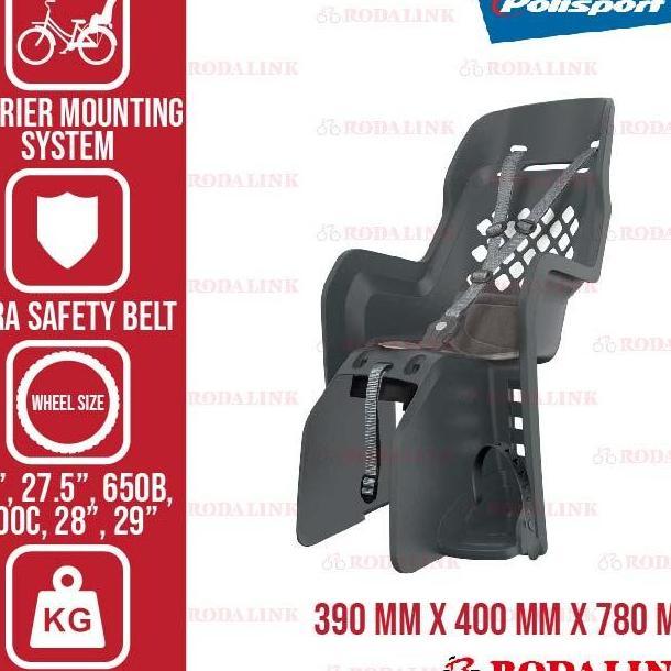 Polisport Kursi Boncengan Sepeda Anak Joy Baby Carrier Dengan Carrier Mounting Aman Nyaman