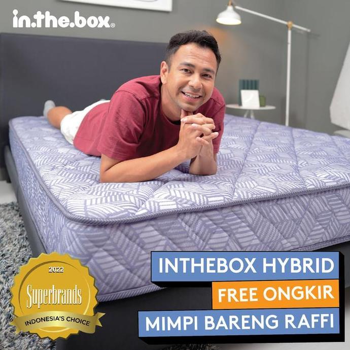 Kasur Busa IN THE BOX HYBRID Ukuran 160x200 (Queen) FREE BANTAL