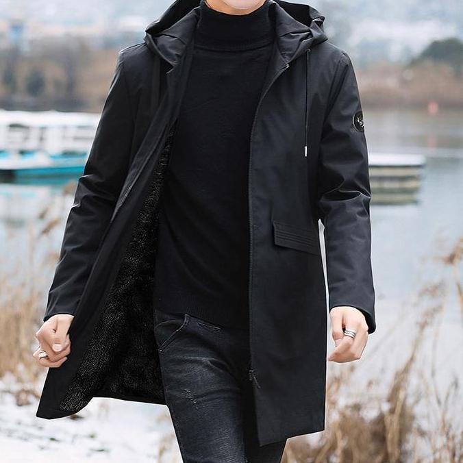 produk baru jaket long coat musim dingin outdoor pria daleman bulu AS