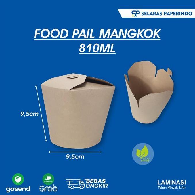 food pail mangkok rice box kraft take away box tempat makan paper rice