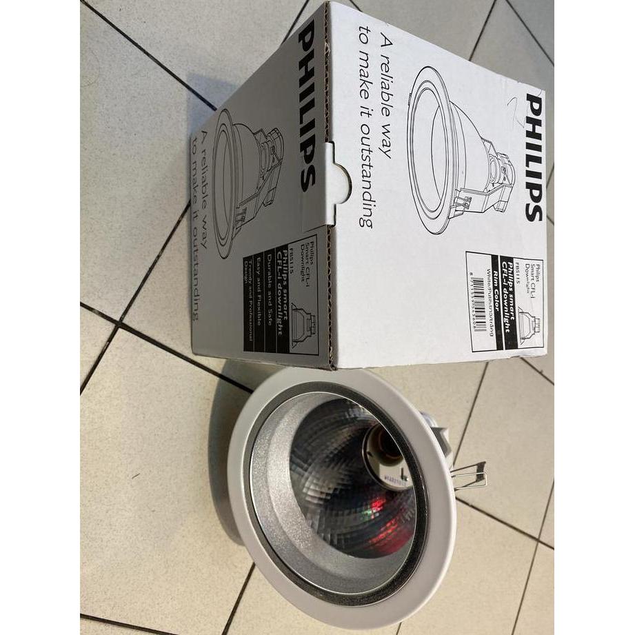 Premium Kap downlight FBS111 PHILIPS 5inch putih E27 max 19watt bohlam LED Promo