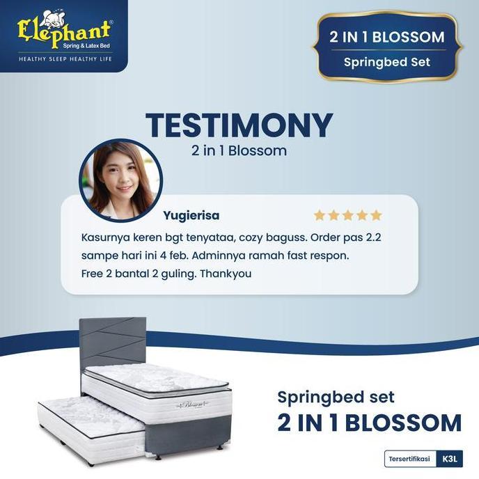 Kasur Springbed 2 In 1 Blossom Elephant