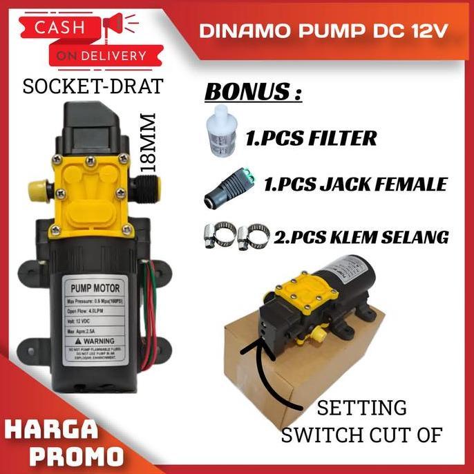 Promo POMPA AIR DC 12V / DINAMO POMPA SPRAYER / CUCI MOBIL / MOTOR / S/D COD