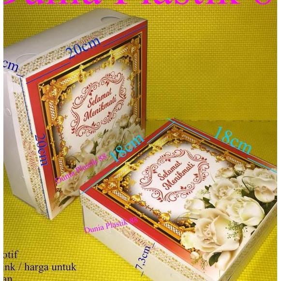 Isi50Pcs Dus Motif 18X18Cm Box Kardus Kotak Kertas Tempat Makanan Nasi