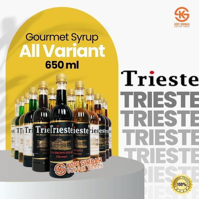Syrup TRIESTE All Varian 650 ml Italian Premium Sirup Flavoured Minuman Bartender Kopi Almond Banana