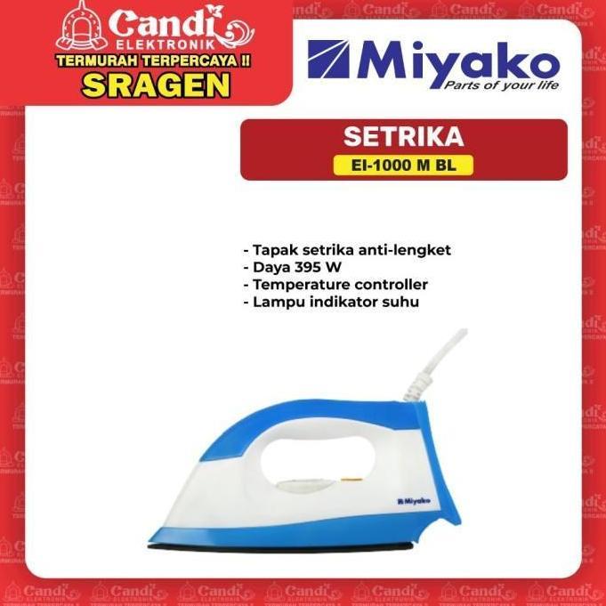 MIYAKO Setrika Listrik - El-1000 M BL - Candi Elektronik Sragen