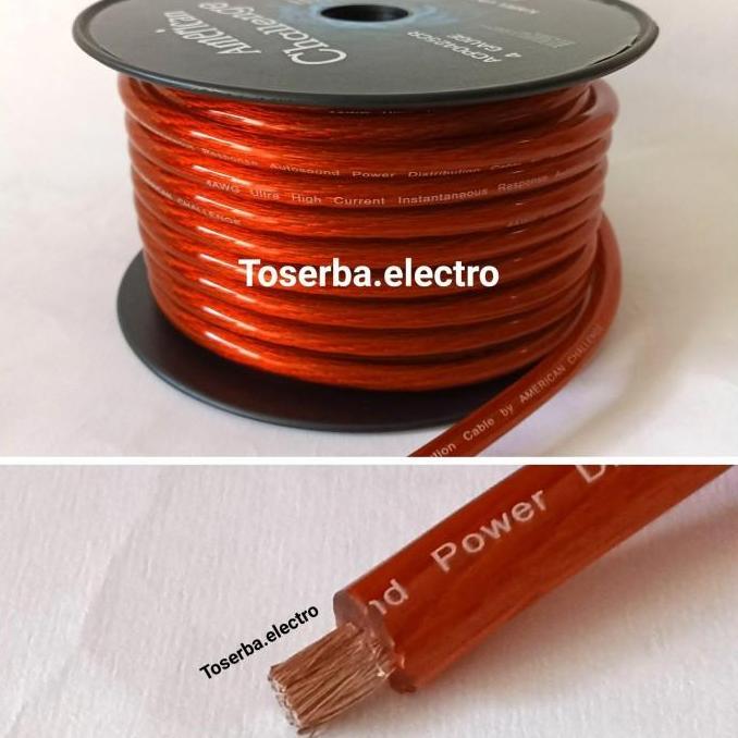 Kabel 4 AWG Setrum Power Aki Ground 4awg audio mobil Jual Meteran