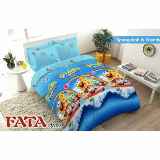 Sprei Fata 120X200 Single Terlaris Motif Spongebob & Friend