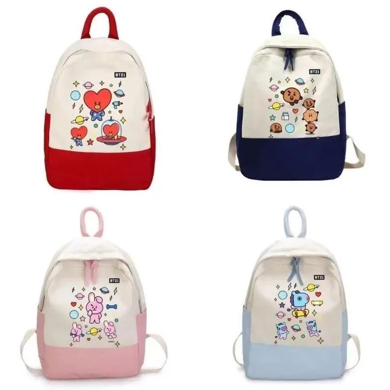 Tas Ransel Gendong  Anak Perempuan Style Korea BT21 Tas Sekolah BTS Fashion Kids Backpack Original O