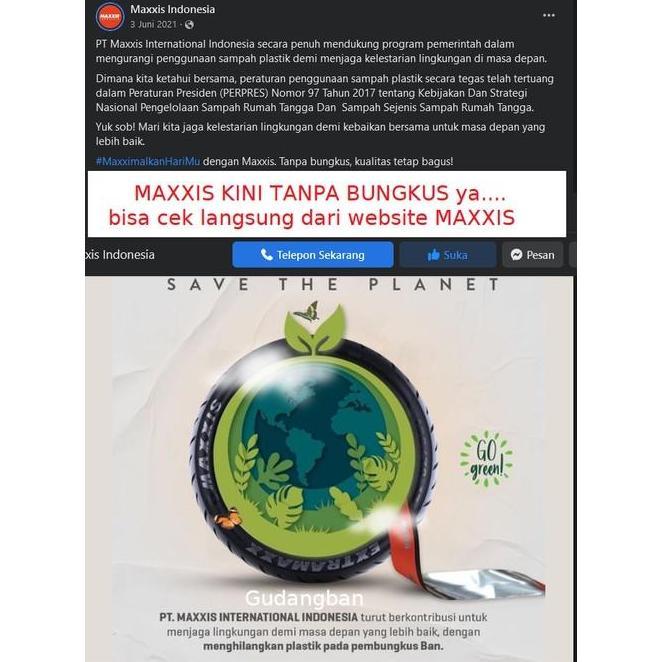 paket ban maxxis extramaxx uk 100 / 80 dan 130 70 ring 17 Tubeless