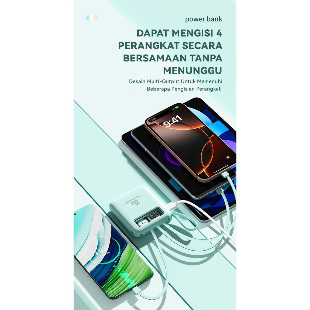 Powerbank Mini 20000mAh Power Bank Stay Connected Pawer Bank Original 100% Ori Long-Lasting Lightnin