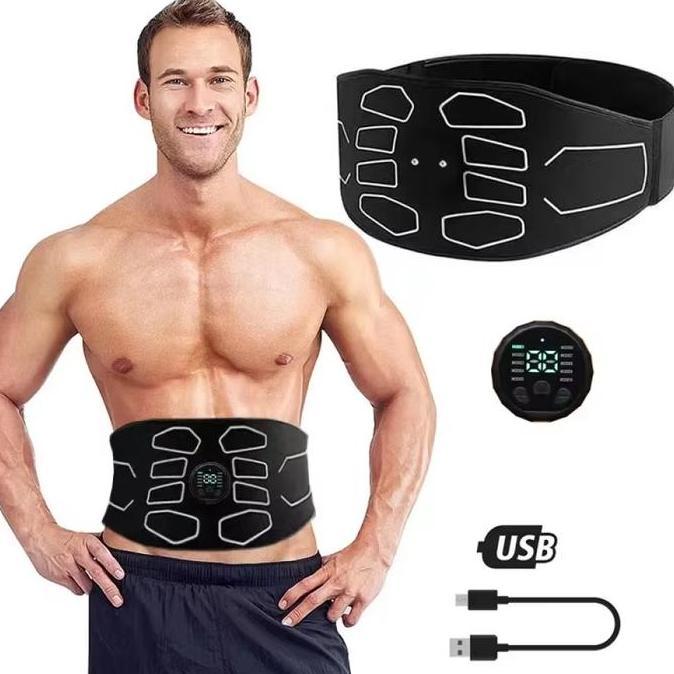 Alat Pengecil Perut Buncit Pria Wanita Sabuk Pelangsing Perut Ems Vibration Usb 10 Mode