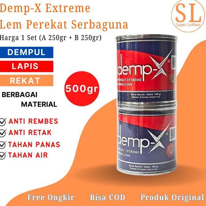 Lem Epoxy Anti Bocor DEMP-X 500g Merekat Dalam Air Kolam Ikan - Renang