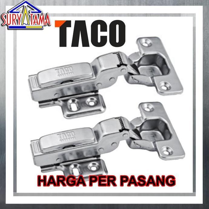 *****] Engsel Sendok SEMI BUNGKUK TACO ET-01 / B Half Overlay Hidrolik Slow Motion