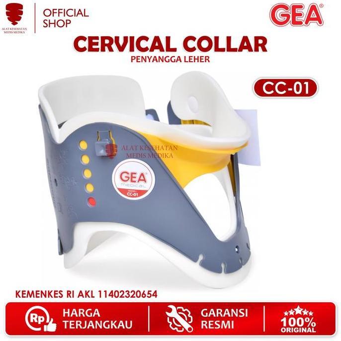 Cervical Collar Gea Neck Traction Penahan Penyangga Leher Disposable Medis