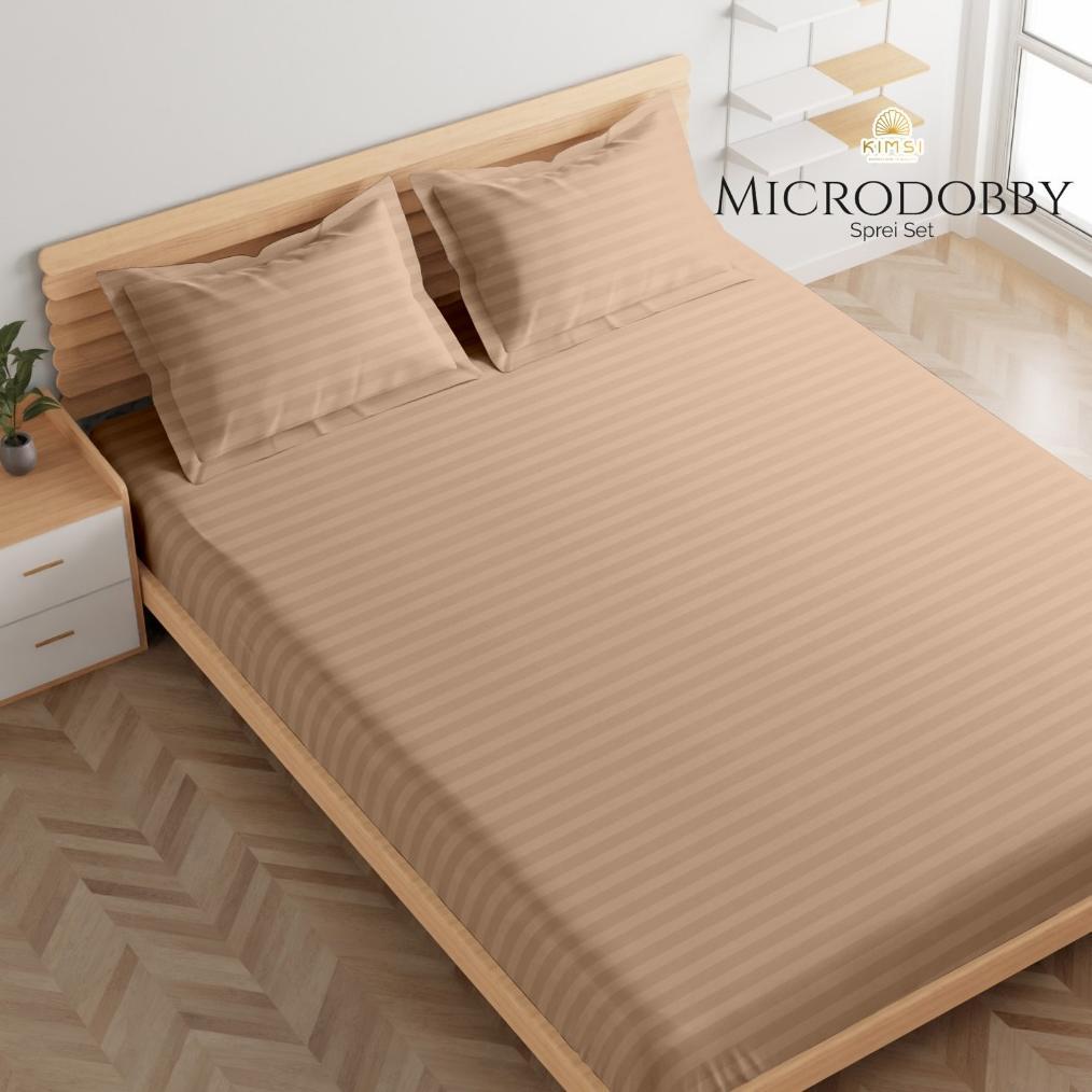 Sprei Set Micro Dobby Salur Warna Aesthetic Polos / microdobby sprei set warna pastel bahan lembut /