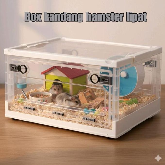 Kandang hamster Transparan/ Kandang box hamster/ Box kontainer kandang hamster transparan lipat/ Sto