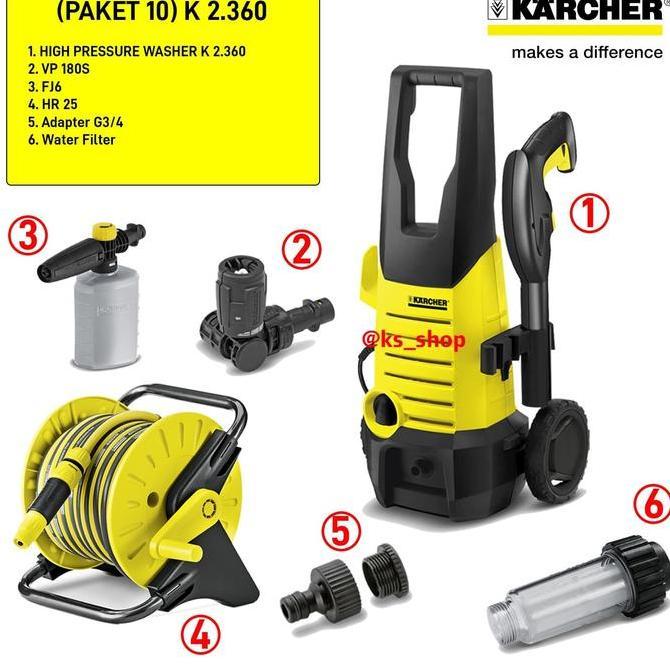 KARCHER K2 360 | K2.360 | K 2.360 | HIGH PRESSURE CLEANER PAKET 5 ORIGINAL DAN TERPERCAYA