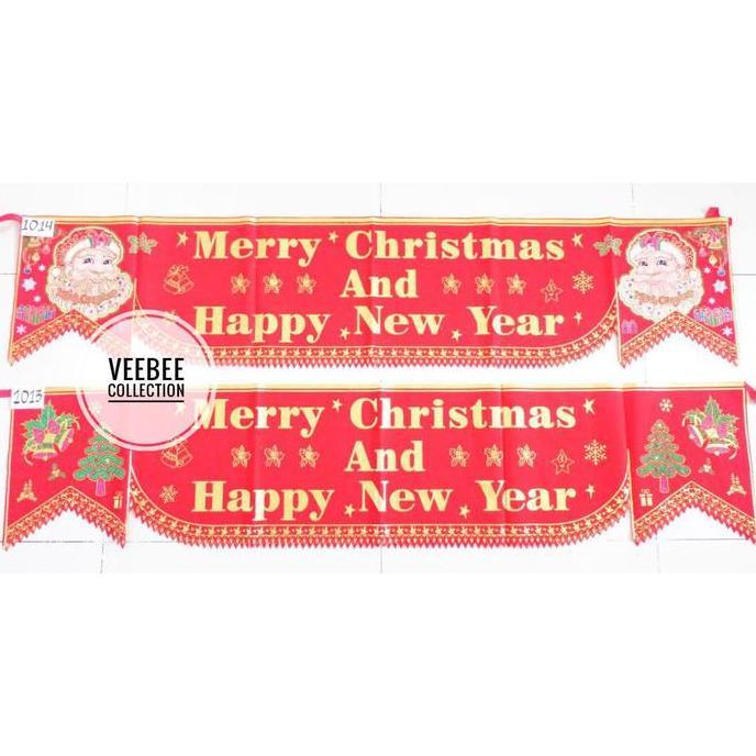 "'''] Banner Merry Christmas/ tulisan merry christmas/tulisan bludru/ kain