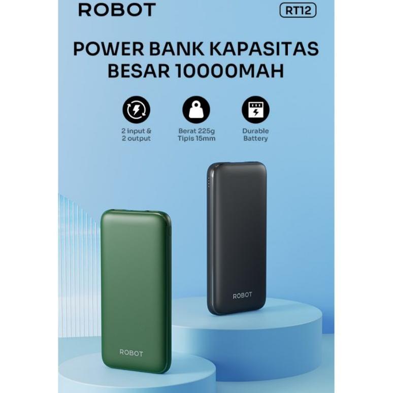 Powerbank Robot RT12 10000 mAh Original 100% Powerbank