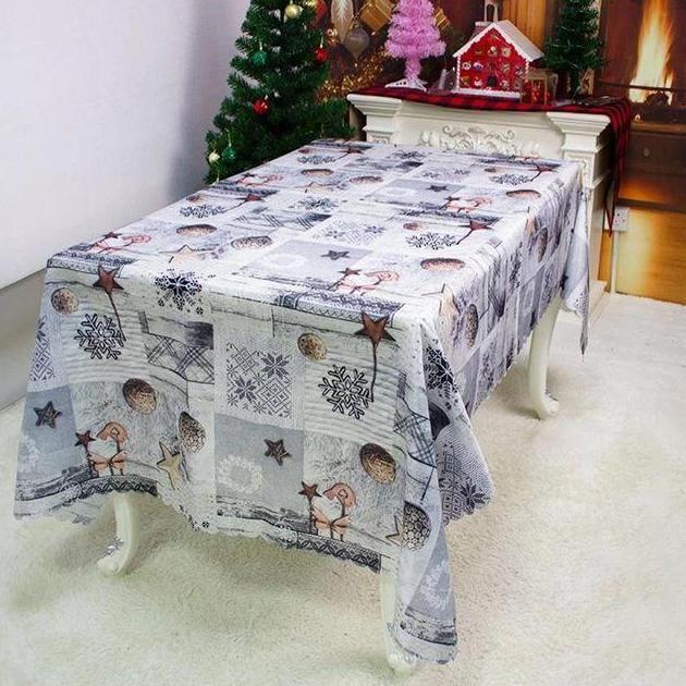 Taplak Meja Natal 150 x 220cm -Taplak Meja Motif Natal-Dekorasi Natal Kain TP