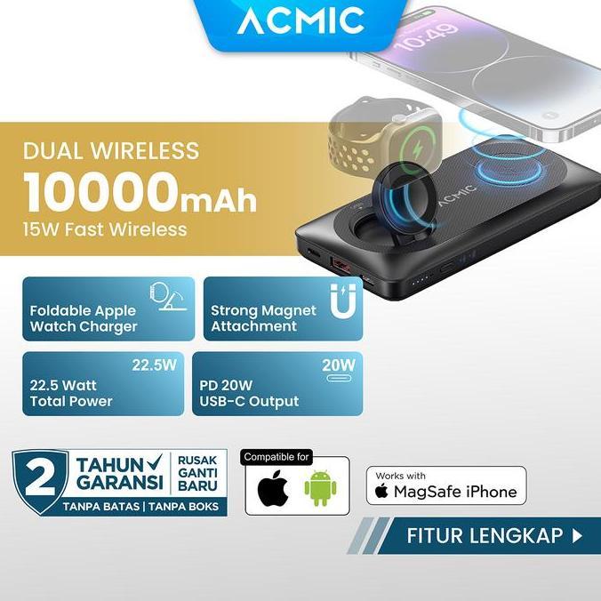ACMIC MAGBANK DUO Magsafe Wireless Powerbank Charger for Apple Watch
