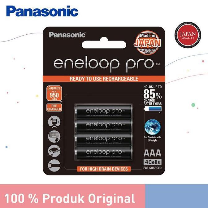 Panasonic Eneloop Pro Baterai Rechargeable AAA 4pc Battery Eneloop Pro