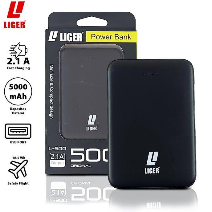 POWERBANK L-500 MINI SUPER SLIM FAST CHARGING - 5000 mAh Baterai non Led