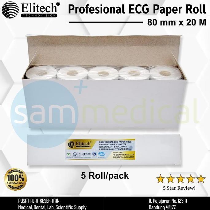 Elitech Ecg Paper 80Mm X 20M - Kertas Ekg/Ecg @ Pcs