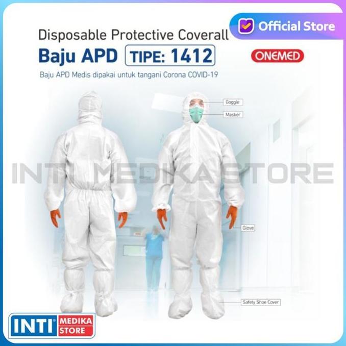 Onemed - Baju Apd Medis Putih 1412 | Apd Baju Medis | Apd Hazmat