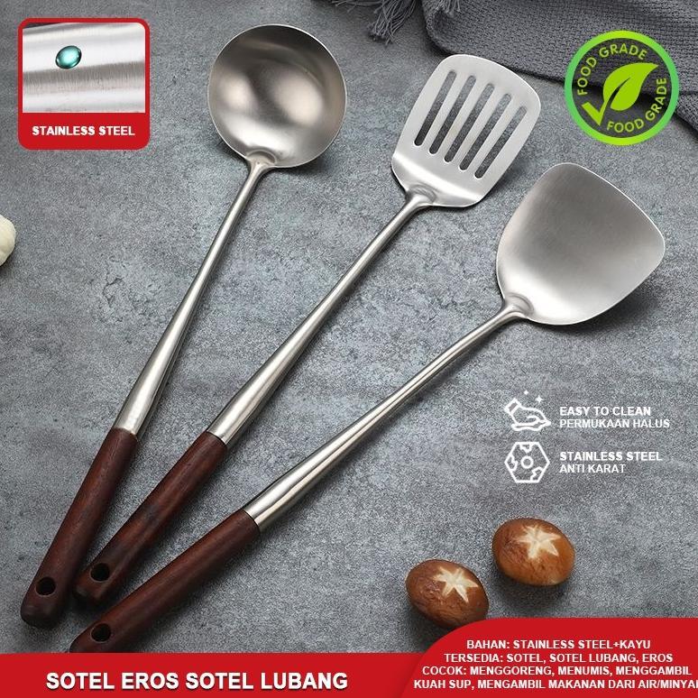 Bisa Cod Sotel Irus Stainless Terusan/Sutil Eros Panjang Sutil Sotel Nasi Goreng Plat Stainless Supe