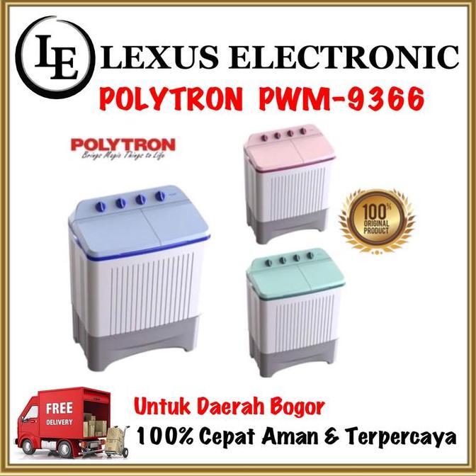 NEW MESIN CUCI POLYTRON | MESIN CUCI 2 TUB - 9KG | PWM 9366 | PWM9366