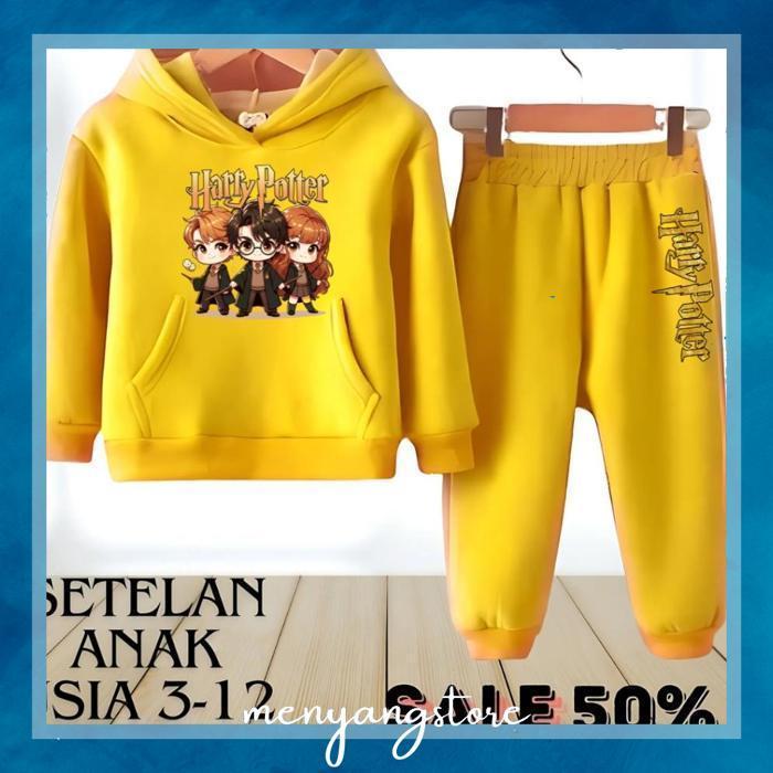 bas-12 Re27 uk-12 Setelan hoodie anak laki laki motif harry potter untuk usia 3-12 tahun Murah Origi