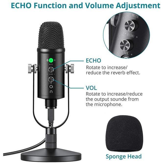 COSTA CM-U100 Professional Condenser Microphone USB for Mic Podcast, Recording & Karaoke Vocal Origi