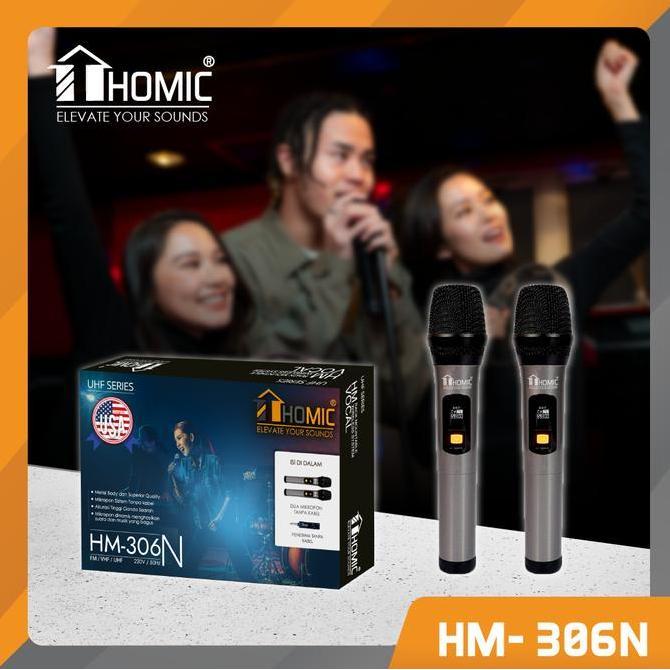 Homic HM-306N Dual Microphone Wireless Professsional Mic Karaoke Original