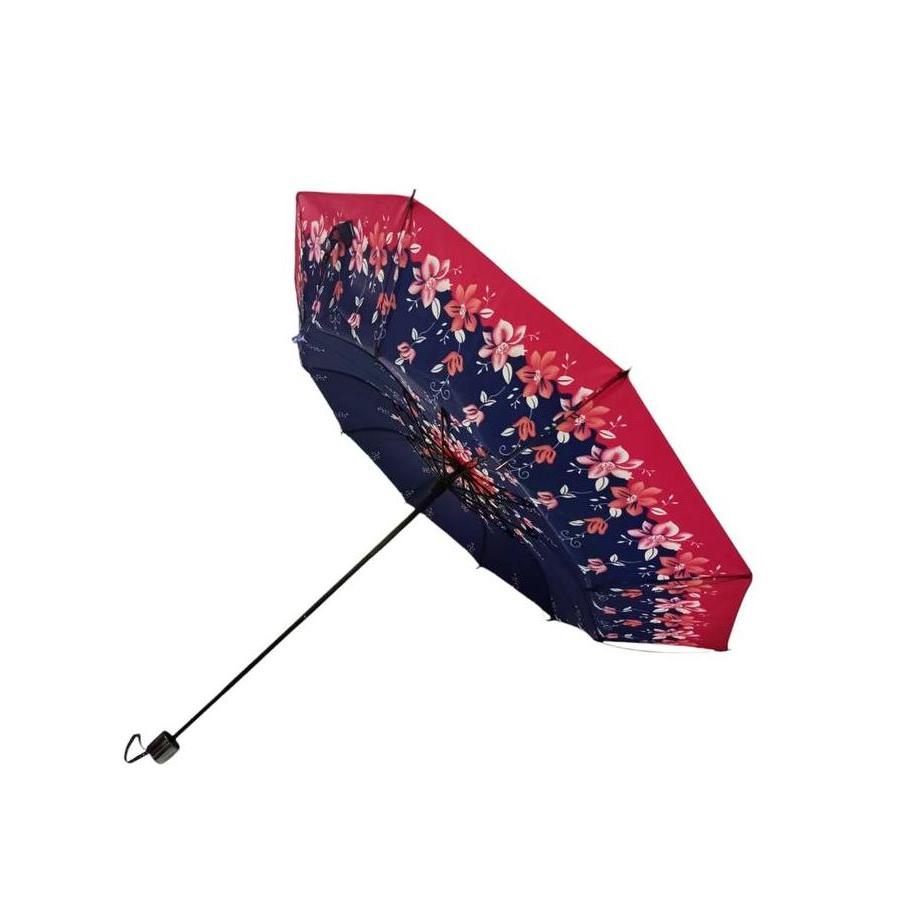 Promo Rosida Payung Lipat Jumbo Lebar Motif Kembang Murah Kokoh Satin Anti Uv Angin Waterproof  Rang